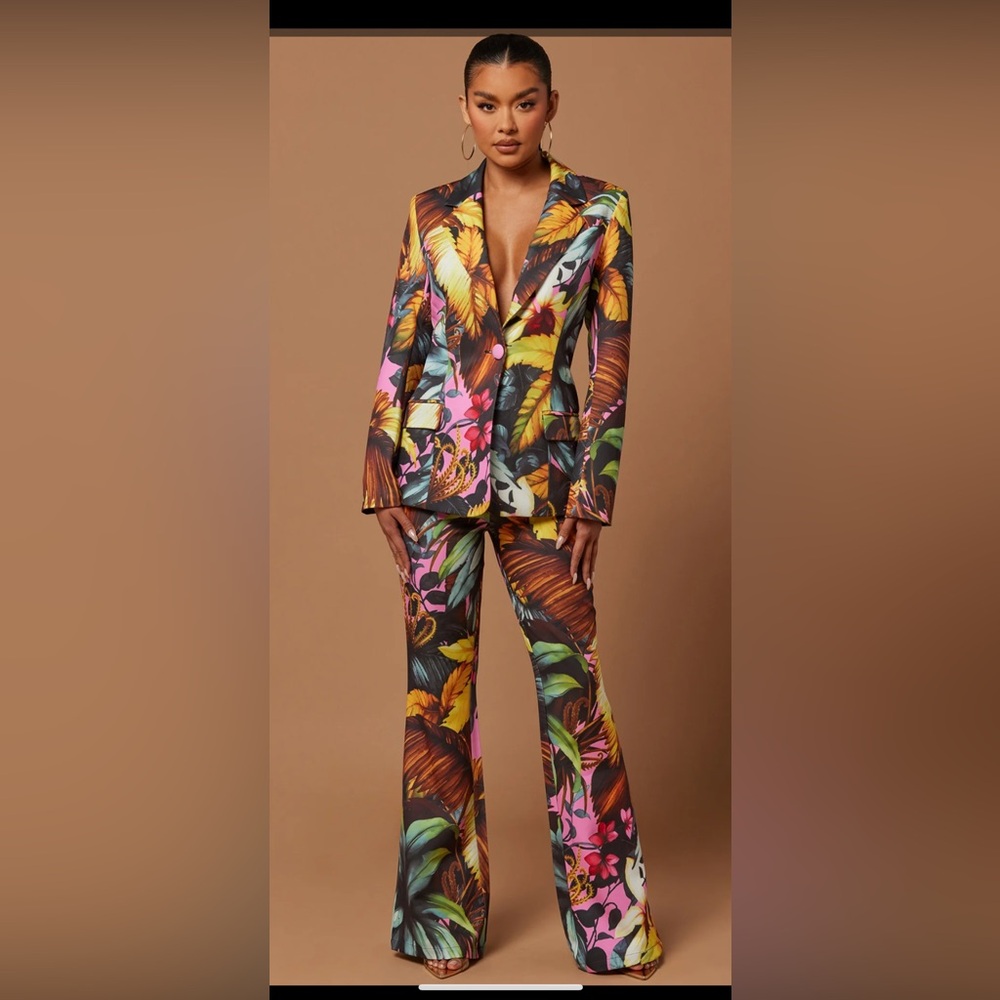 Bianca flora blazer - multi color- size large